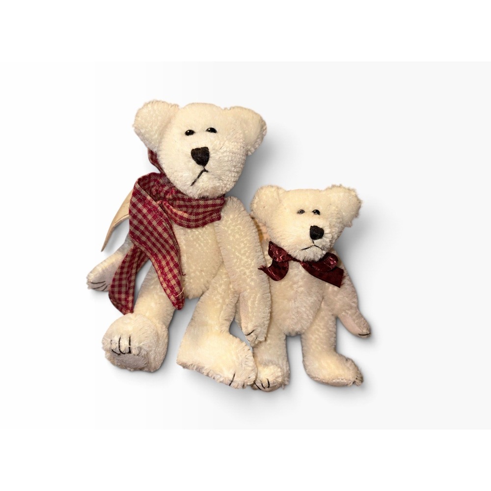 2 Boyds Mohair Bear Wilbur Bearington White Mohair - 1998 2 Sizes